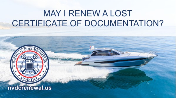 may i renew a lost certificate of documentation