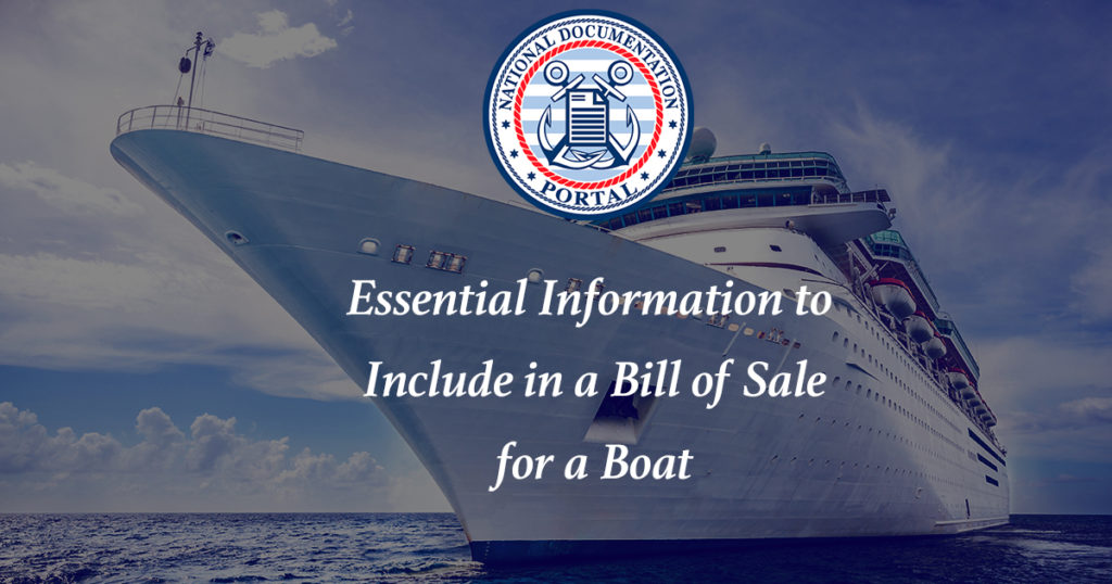 bill of sale for a boat