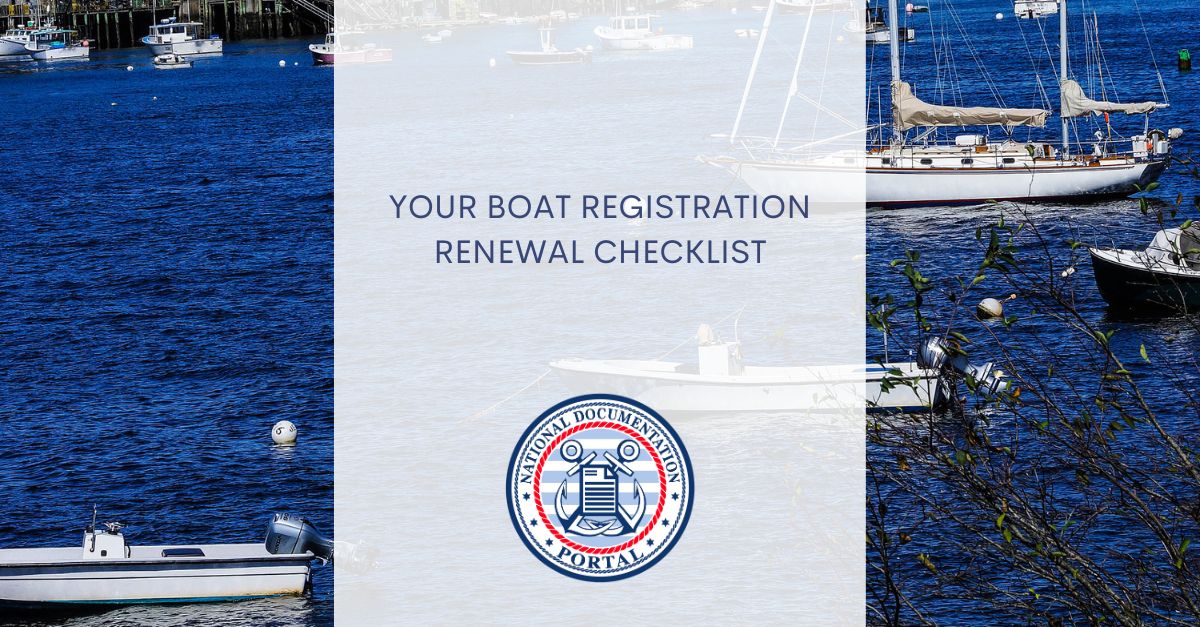 Boat Registration Renewal Checklist Vessel Documentation Online