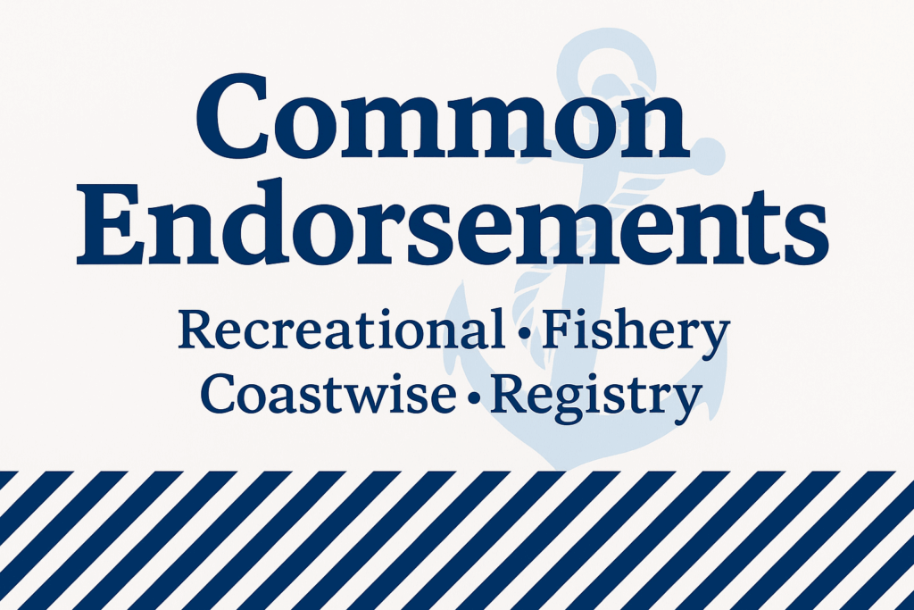 common endorsements in vessel documentation