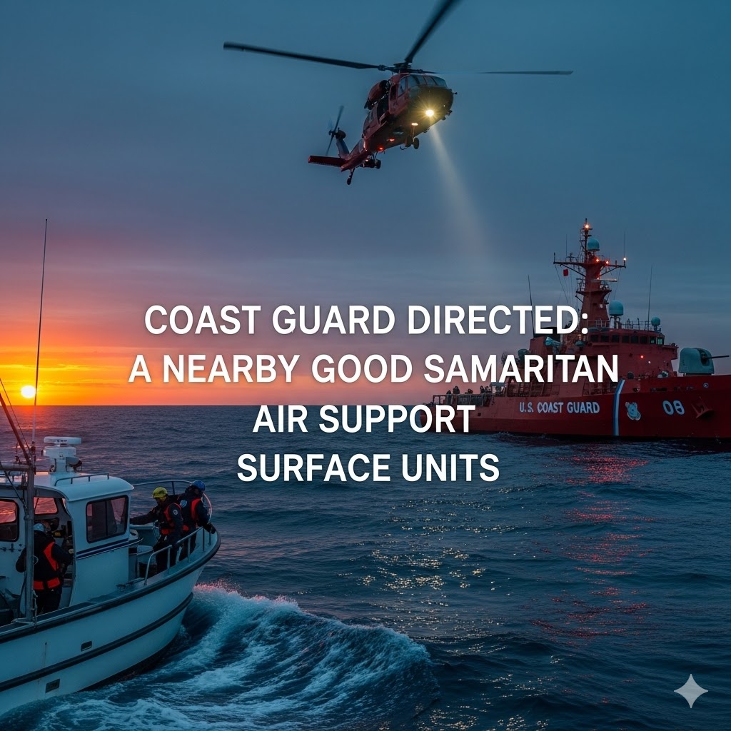 Coast Guard Documentation Portal Picture Shows Coast Guard Looking for Survivors